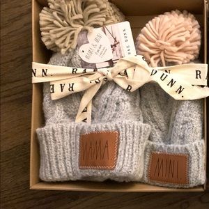 New Rae Dunn mama and mini Pom Pom hats